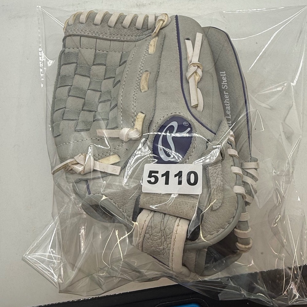 Rawlings Sure Catch 12 Inch Softball Glove Gray Purple Leather Basket-Web - Picture 8 of 16